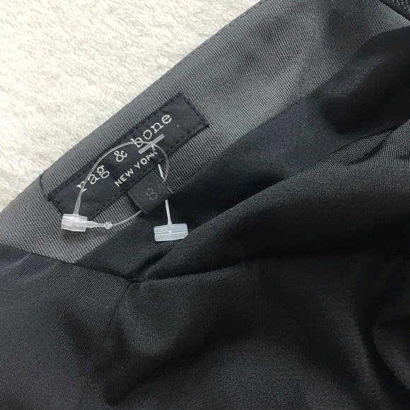 Rag & Bone Verona Crisscross Drape Mini Dress Size 8 Black Racerback Leather - Picture 6 of 14